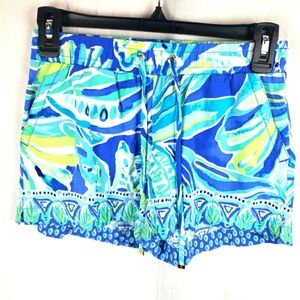 Lilly Pulitzer Tropical Blue Women's Shorts Sz XXS